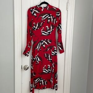 Brand: FARMrio Size: Small Color: Red, animal print dress